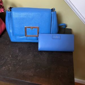 Kate Spade blue handbag and wallet $130